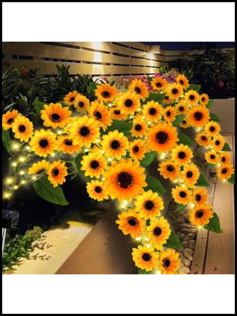 Solar Sunflower Garden Lights 2 Pack Waterproof LED Outdoor Path Decor